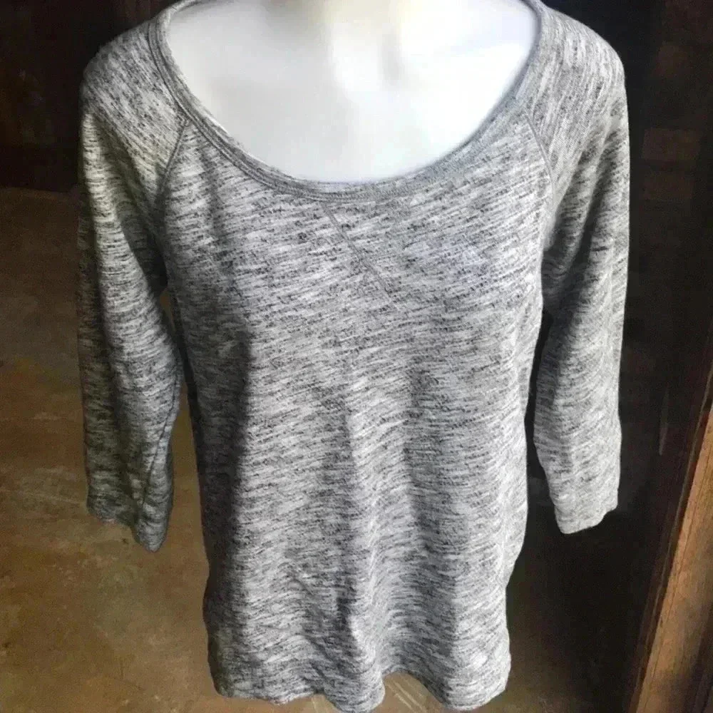 Express White and Gray Lace Sweater